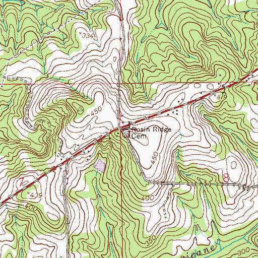 Topographic Map of Rosin Ridge Cemetery, AL