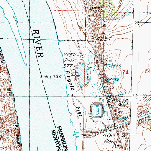 Topographic Map of Ringold Pond, WA