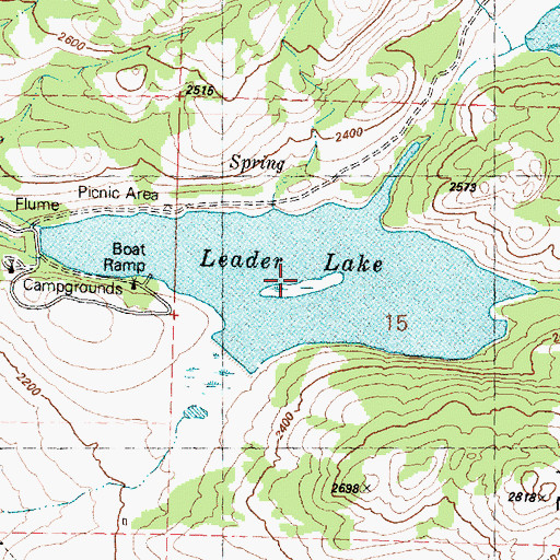 Topographic Map of Leader Lake, WA