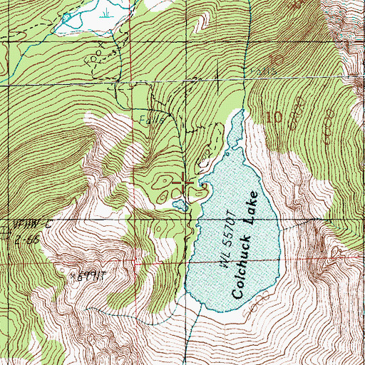 Topographic Map of Colchuck Lake Dam, WA