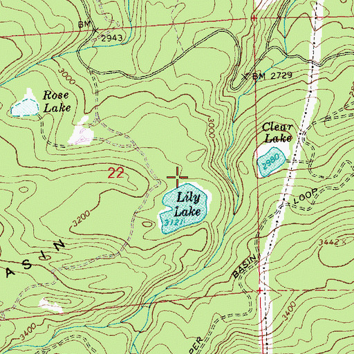 Topographic Map of Lily Lake Dam, WA