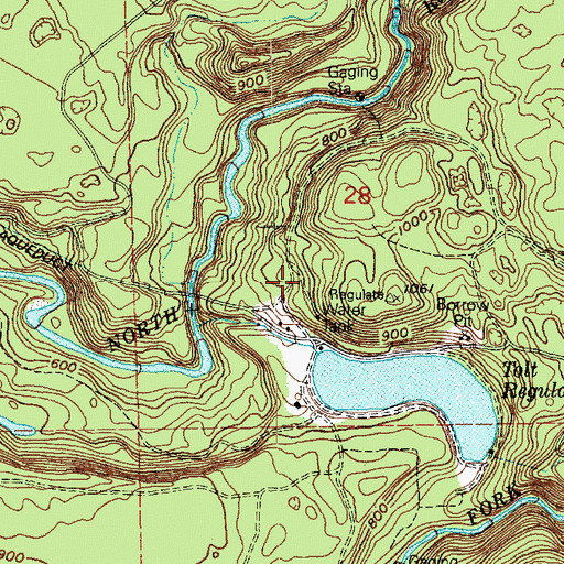 Topographic Map of Tolt River Regulating Basin West Dam, WA