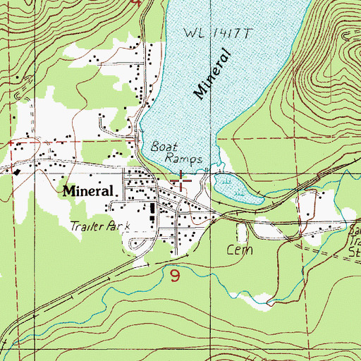 Topographic Map of Mineral Lake Dam, WA