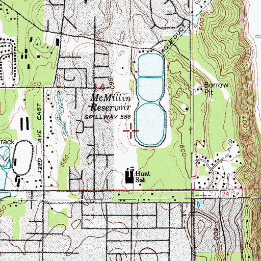 Topographic Map of McMillin Reservoir Number Two Dam, WA