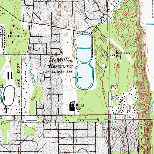 Topographic Map of McMillin Reservoir Number Two, WA