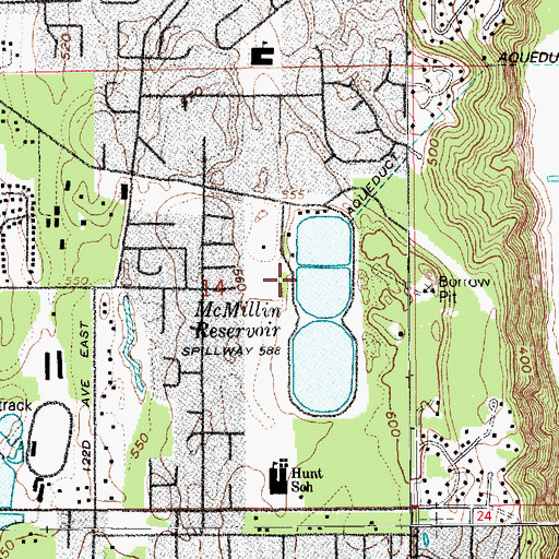 Topographic Map of McMillin South Reservoir Number One Dam, WA