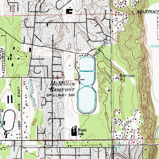 Topographic Map of McMillin Reservoir Number 1-South, WA