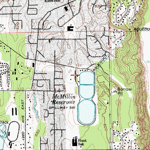 Topographic Map of McMillin North Reservoir Number One Dam, WA