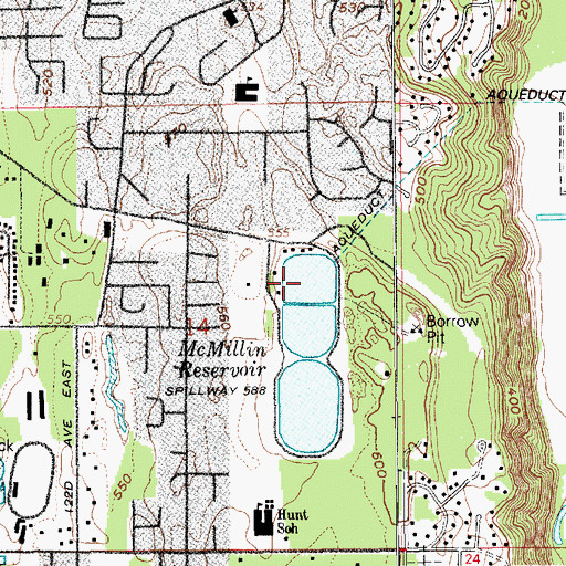 Topographic Map of McMillin Reservoir Number 1-North, WA