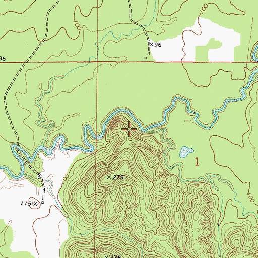 Topographic Map of Rush Creek, AL