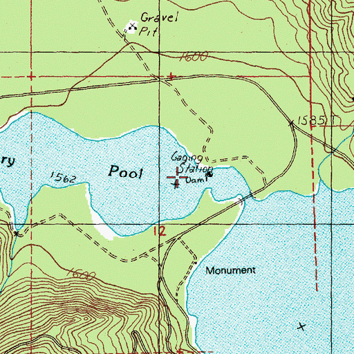 Topographic Map of Crib Dam, WA
