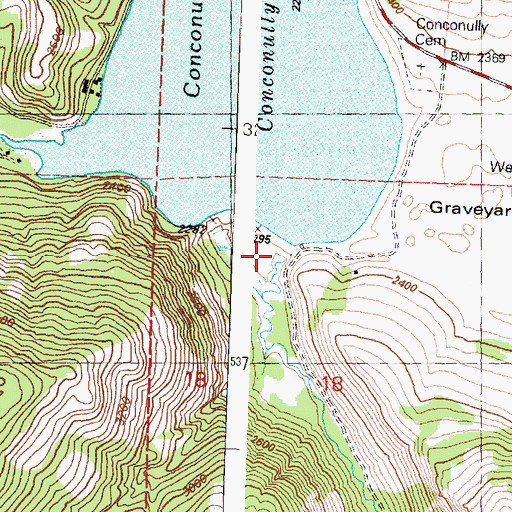 Topographic Map of Conconully Dam, WA