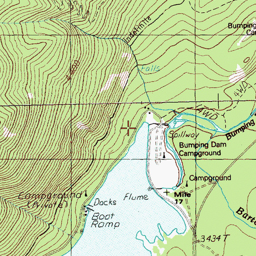 Topographic Map of Bumping Lake Dam, WA