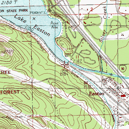 Topographic Map of Easton Diversion Dam, WA