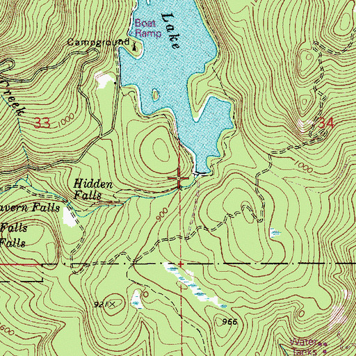 Topographic Map of Mountain Lake Dam, WA