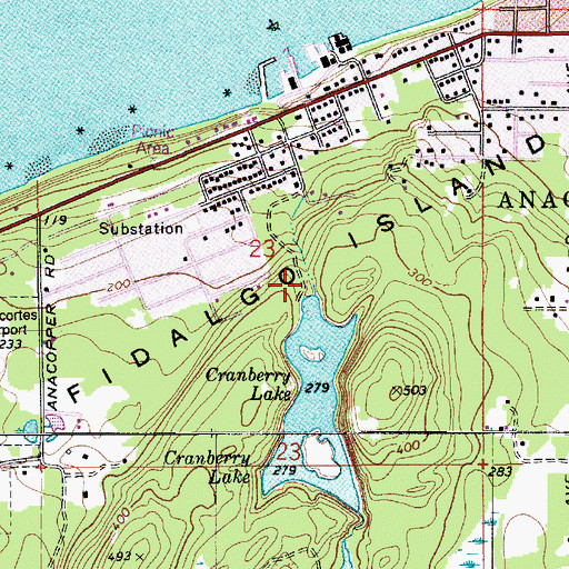 Topographic Map of Cranberry Lake Dam, WA