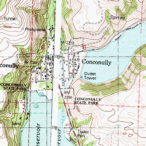 Topographic Map of Salmon Lake Dam, WA