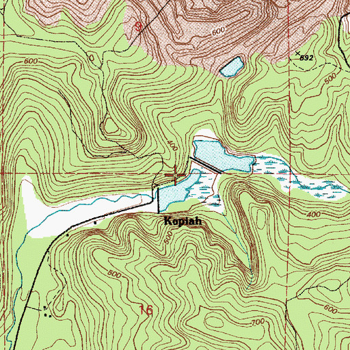 Topographic Map of Dam Number Seven, WA