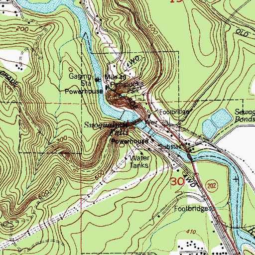 Topographic Map of Snoqualmie Diversion Dam, WA