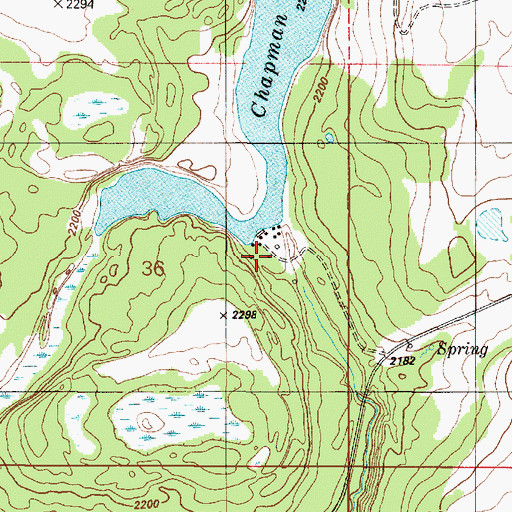Topographic Map of Chapman Lake Dam, WA