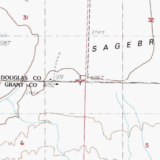 Topographic Map of Meyer Dam Number One, WA