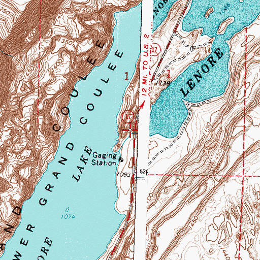 Topographic Map of Alkali Lake Dam, WA