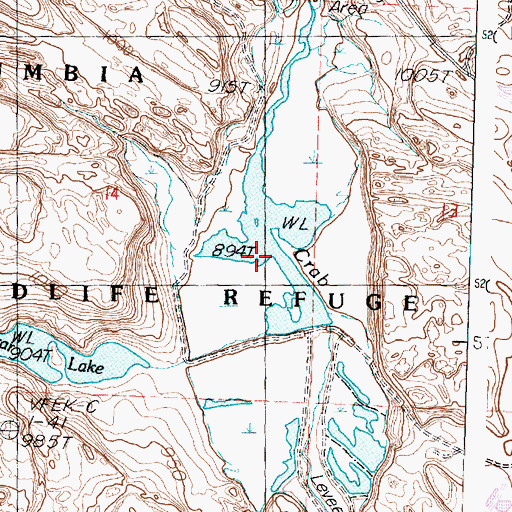 Topographic Map of Marsh Unit One, WA