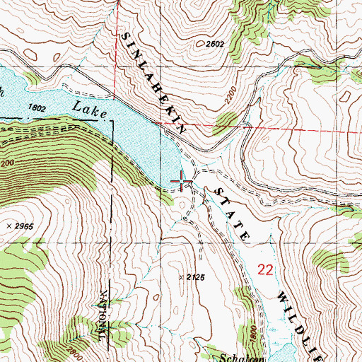 Topographic Map of Fish Lake Dam, WA