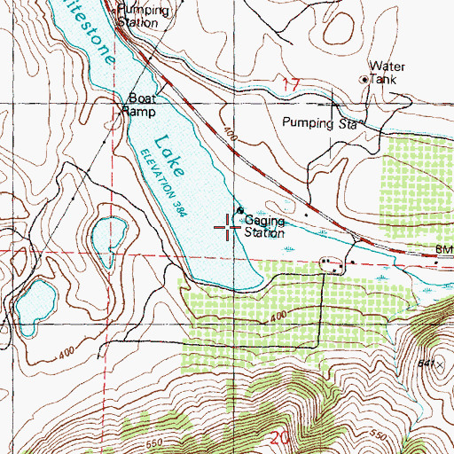 Topographic Map of Whitestone Lake Dam, WA