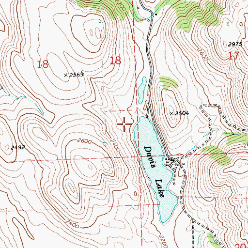 Topographic Map of Davis Lake Dam, WA