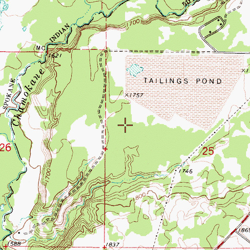 Topographic Map of Dawn Mine Tailings Pond, WA