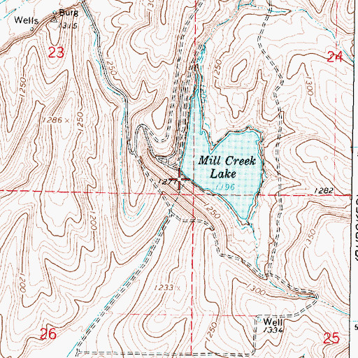 Topographic Map of Mill Creek Dam, WA