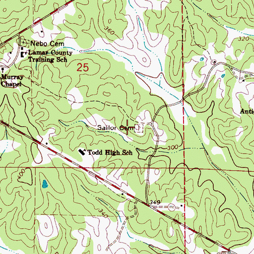 Topographic Map of Sailor Cemetery, AL