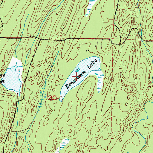 Topographic Map of Bennettsen Lake, WA
