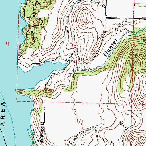 Topographic Map of Hunters Pond Dam, WA