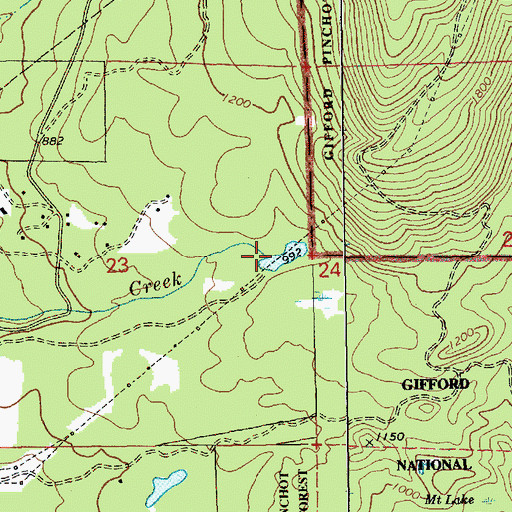 Topographic Map of Berge Reservoir Dam, WA