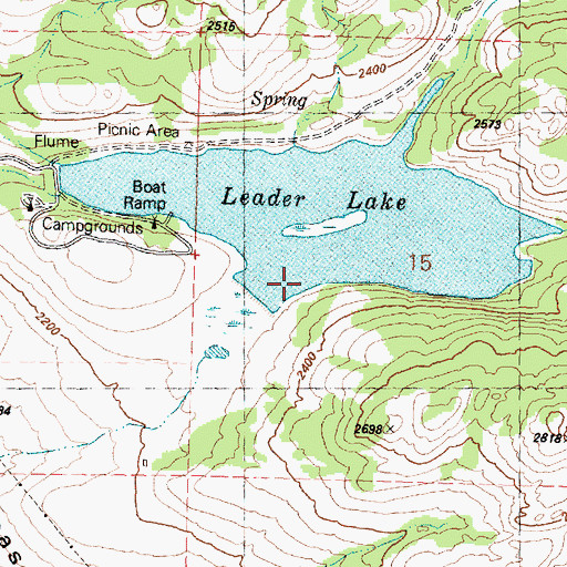 Topographic Map of Leader Lake Saddle Dam, WA