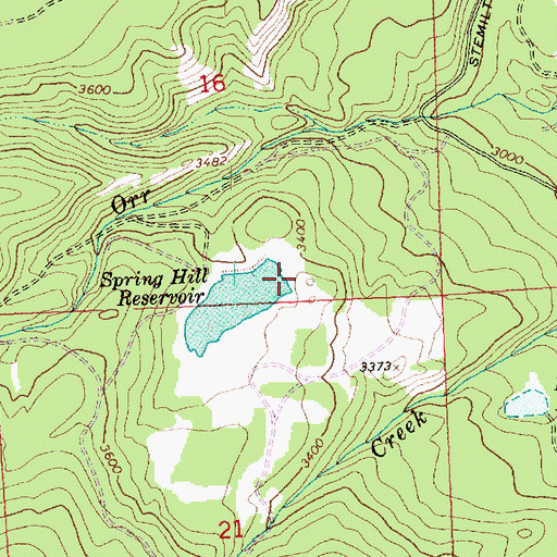 Topographic Map of Spring Hill Saddle Dam, WA