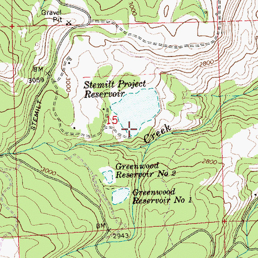 Topographic Map of Stemilt Saddle Dam, WA