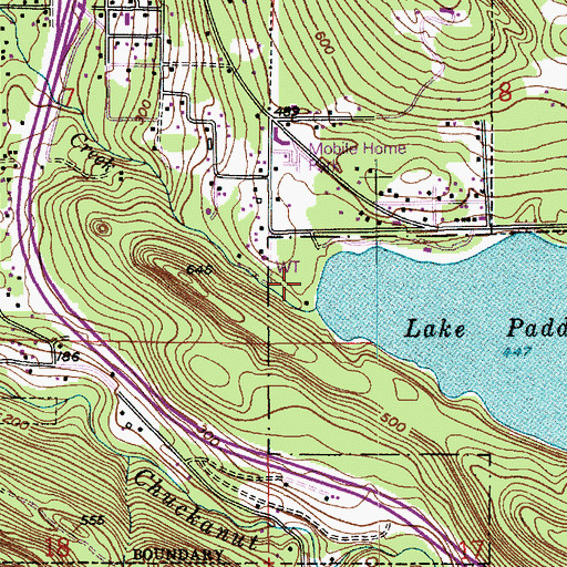 Topographic Map of Lake Padden Dam, WA