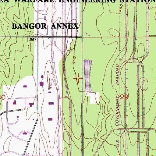 Topographic Map of Temporary Sewage Lagoon Dam, WA