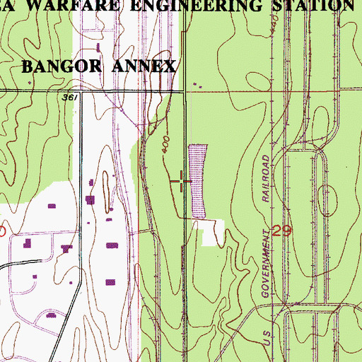 Topographic Map of Temporary Sewage Lagoon, WA
