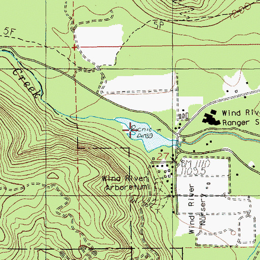 Topographic Map of Hemlock Dam (historical), WA