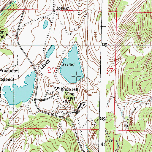 Topographic Map of Day Mine Tailings Pond Dam, WA