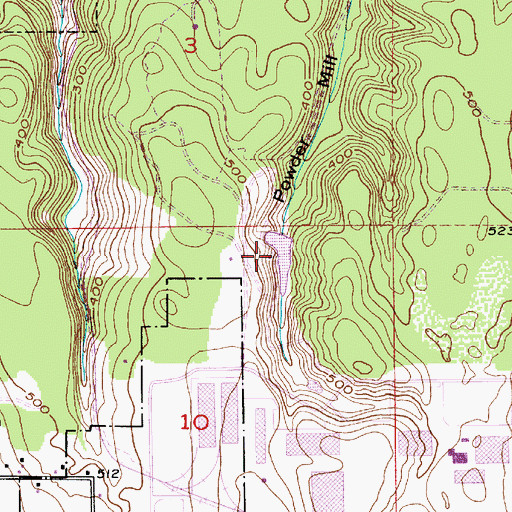 Topographic Map of Powder Mill Gulch Retention Basin, WA