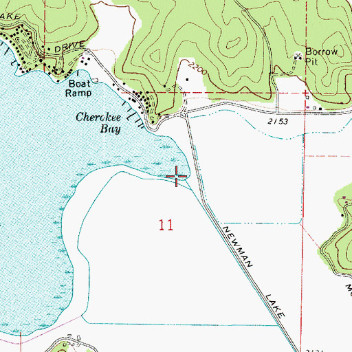 Topographic Map of Newman Lake Flood Control Dam, WA