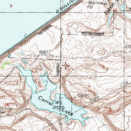 Topographic Map of U and I McNary Number One Reservoir, WA