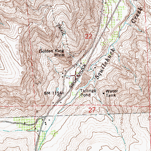 Topographic Map of Lovitt Tailing Pond Dam, WA