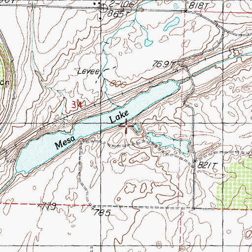 Topographic Map of Bernsens 810 Reservoir Dam Number One, WA