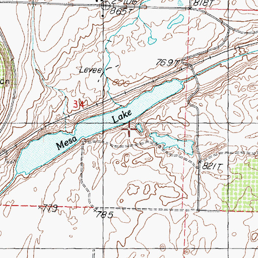 Topographic Map of Bernsens 810 Reservoir, WA